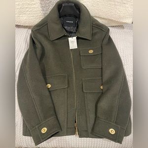 BRAND NEW Coach Dark Green Wool Coat Men’s Medium